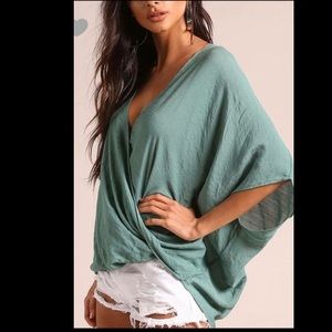 Light weight sage green dress top